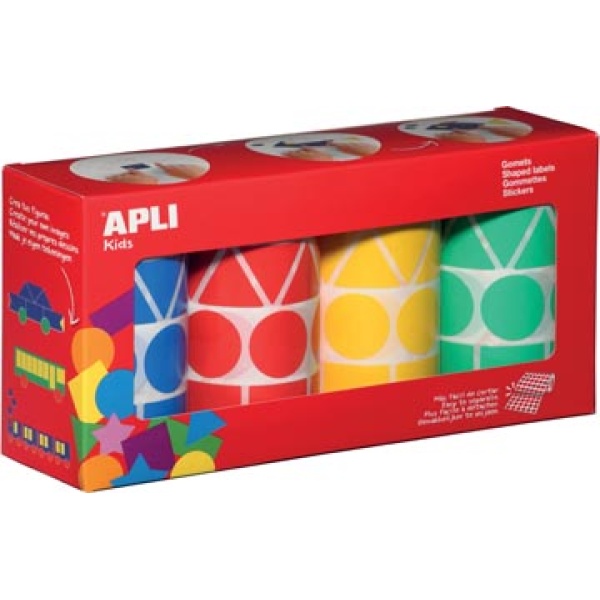 10753 1075 apli kids fantasiesticker klever sticker blauw stickers xl doos rood 4 geel groen rollen in kleuren vormen 010753 8410782107538 assortiment aan kleuren ecologisch fsc mix{{fsc_m}}