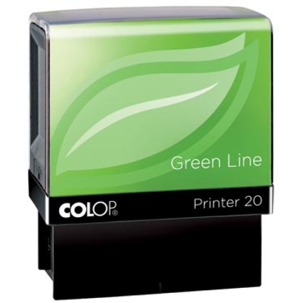 129829 1298 12982 colop stempeltje stempeltjes printer 20 green line max 4 regels nederland ft 14 x 38 mm stempel stempels 319332 350850 9004362435358 zwart/groen ecologisch fsc certified{{fsc}}