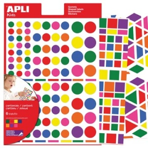 13240 1324 apli kids fantasiesticker klever sticker stickers vormen geassorteerde verwijderbare kleuren groottes blister 664 stuks 7985189 013240 8410782132400 assortiment aan kleuren