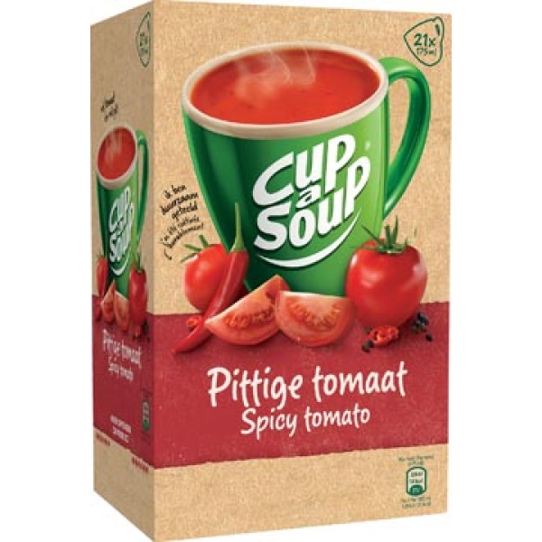 146923 1469 14692 soep soepen soepje soepjes cup a soup spicy cup-a-soup tomato pak 21 zakjes 281985 324939 890192 14018 8710447869130 8710908927768 8711200772087 8712566481309 niet van toepassing warme dranken