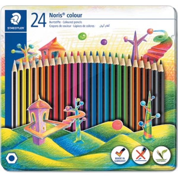 185m24 185m 185m2 staedtler kleuren kleurpotloden kleurpotlood kleurtjes potloden potlood staedler noris colour metalen doos 24 stuks 374875 185 m24 4007817062715 4007817062654 assortiment aan kleuren ecologisch pefc certified{{pefc}}