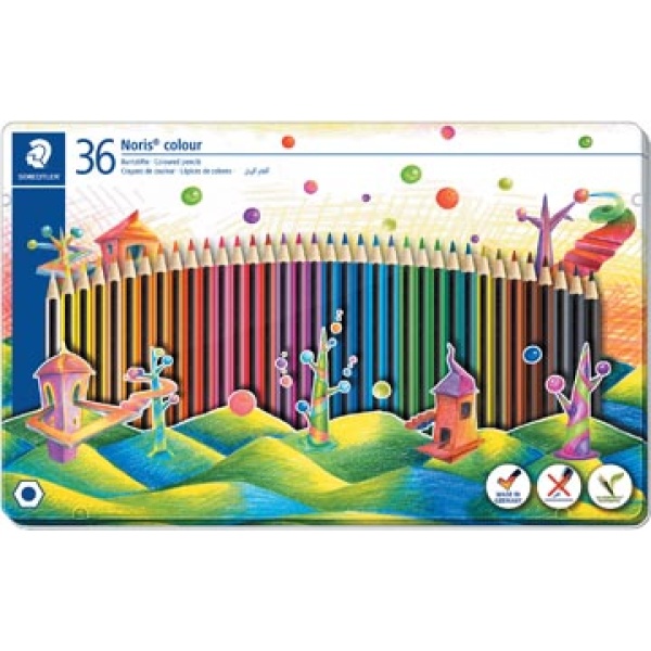 185m36 185m 185m3 staedtler kleuren kleurpotloden kleurpotlood kleurtjes potloden potlood staedler noris colour metalen doos 36 stuks 374876 185 m36 4007817062722 4007817062661 assortiment aan kleuren ecologisch pefc certified{{pefc}}