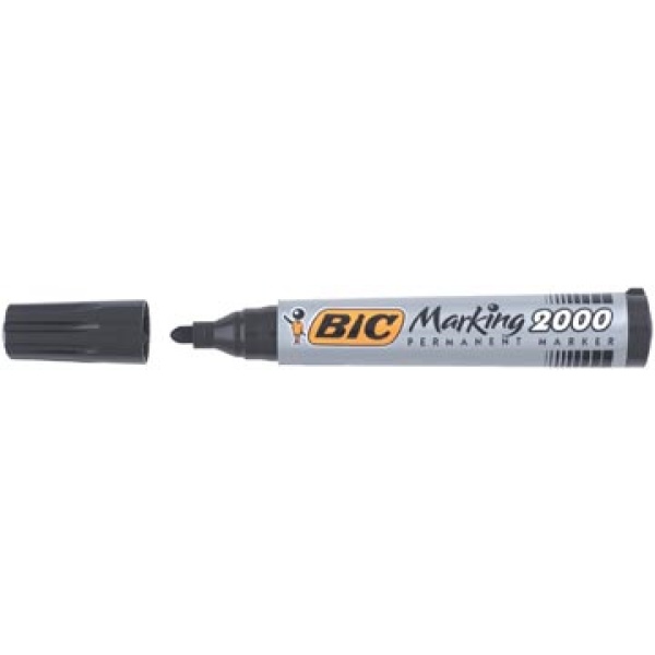 2000z 2000 bic alcoholstift zwart rond schrijfbreedte 1 7 mm ronde punt permanent marker 2000-2300 1016240 11bic820915 11pil4041001 231359 635654 635681 840916 bic2009 8209153 03086128209157 3086122000095 3086129999699 1 7 mm alcohol wit ecologisch