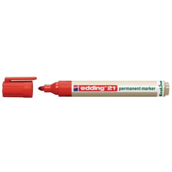 21r edding alcoholstift marker rood permanent ecoline e-21 navulbaar 11edd4439002 a7-630042 311928 3721025 4566067 4940289 630042 1143002 4-21002 4004764917822 4004764917815 1 5 - 3 mm rond alcohol ecologisch