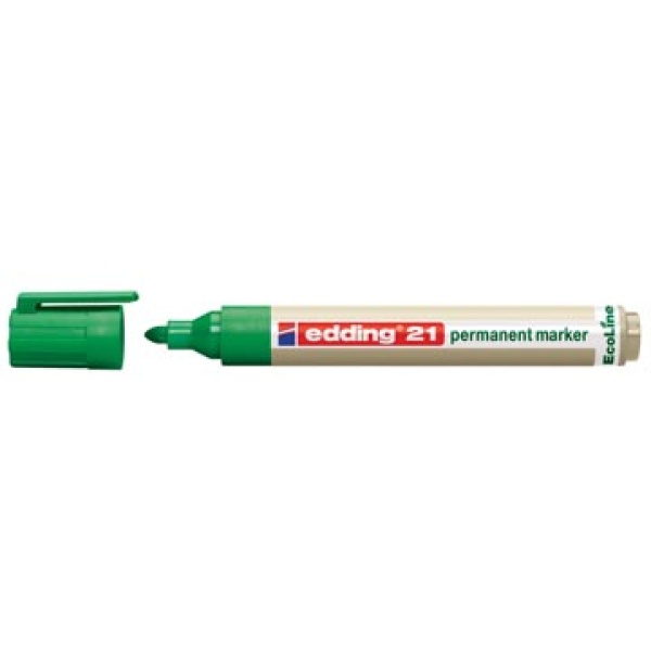 21v edding alcoholstift marker groen permanent ecoline e-21 navulbaar 11edd4439004 7135461 a7-630044 311926 3721045 630044 4-21004 4439004 4004764917884 4004764917877 1 5 - 3 mm rond alcohol ecologisch