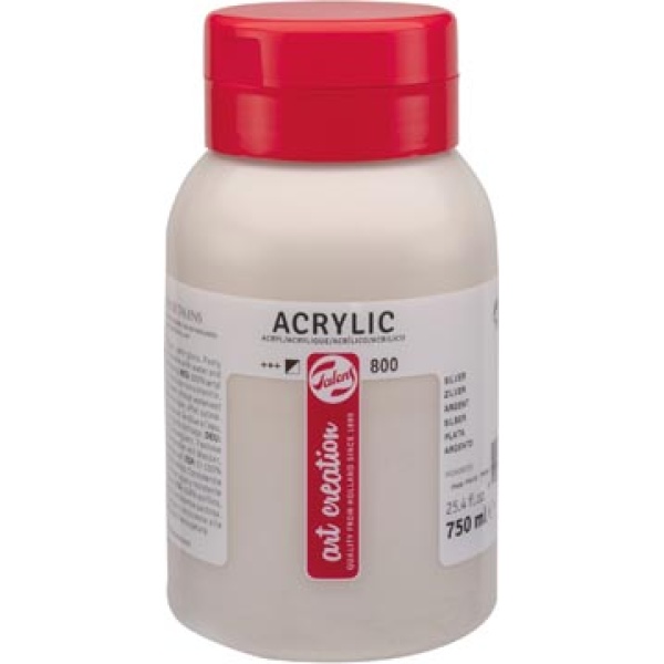 3574800 3574 35748 357480 talens acryl acrylverf acrylverven verf art creation flacon 750 ml zilver 3574800m 8712079459833 grijs