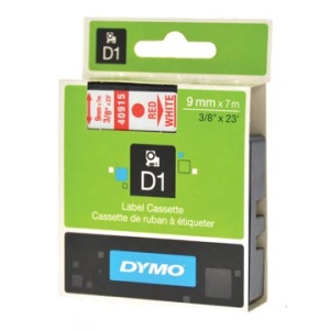 40915 4091 dymo beletteringsysteemtape beletteringsysteemtapes etiket labels tape beletteringsysteem 9 mm d1 op tapes wit 15dymo40915 6842646 730524 750106 930342 dym40915 h40915 s0720700 5411313409353 5411313409155 rood 9 mm rood op wit