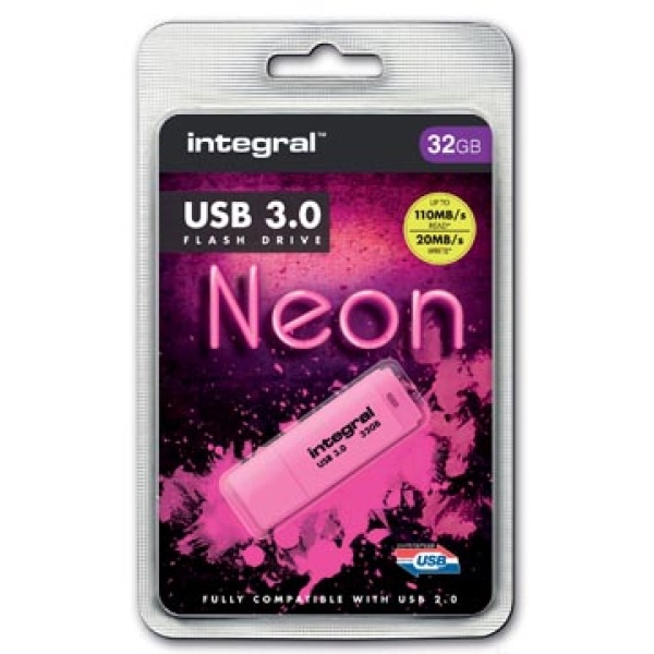 428010 4280 42801 integral datadrager datadragers flash stick sticks usb usb-stick usbstick usbsticks neon 3 0 32 gb roze infd32gbneonpk3 tbc 5055288428010 32 gb 3 0