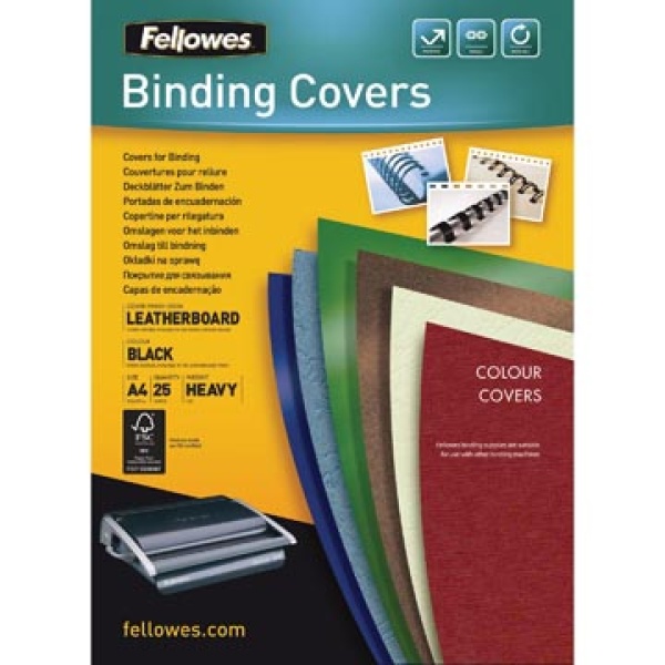 5373801 5373 53738 537380 fellowes bescherm beschermblad beschermbladen bindomslag blad bladen cover inbindomslag omslag tabs zwart lederlook schutbladen ft pak 180micron 25 stuks m7-300082 5373802 10043859539649 043859539642 dekvellen inbindmachine a4 250 g/m² 180 micron