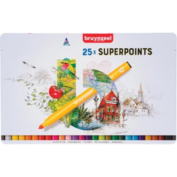 6032425 6032 60324 603242 bruynzeel kleurstift schrijfgerei stift stiften viltstift viltstiften expression doos 25 stuks 60324025 8712079413019 8712079412982 assortiment aan kleuren