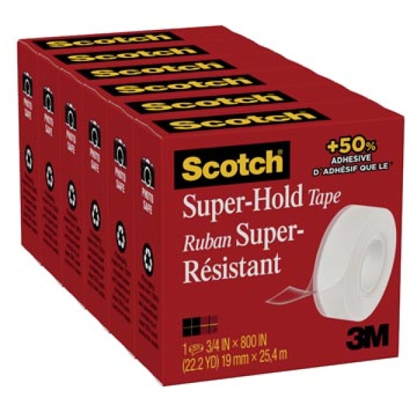 700s scotch kleefband plakband tape super hold ft 19 mm x 25 4 m pak 6 rollen 367048 700k6-eu 04054596723740 04054596723757 4054596723733 transparant