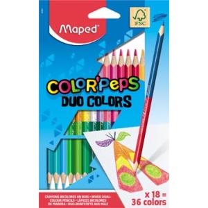 829601 8296 82960 maped kleuren kleurpotloden kleurpotlood kleurtjes potloden potlood color'peps duo blister 18 stuks 23154148296014 13154148296017 3154148296010 assortiment aan kleuren