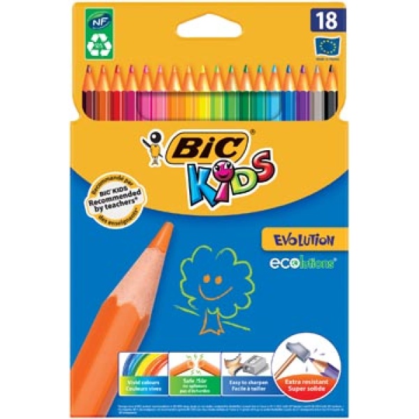 829728 8297 82972 bic kids kleuren kleurpotlood kleurtjes 18 potloden doos ecolutions stuks evolution kleurpotloden potlood 11bic829728 640417 6415559 11bic829730 11bic832567 11sta60192181 11sta88018 2272313 9318 con10108 con9318 con9324 9375133 03086129375134 3270220060970 assortiment aan kleuren ecologisch nf environnement{{nf}}