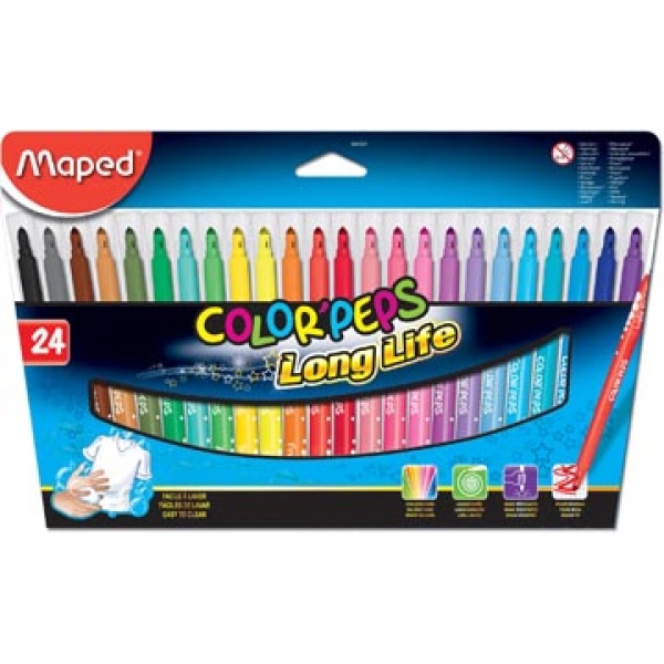 845022 8450 84502 maped kleurstift schrijfgerei stift viltstift 24 stiften in kartonnen etui color'peps viltstiften 4482171 630143 6760448 i845022 13154148450228 23154148450225 3154148450221 assortiment aan kleuren