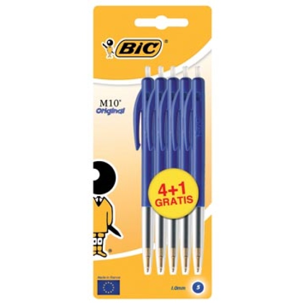 876752 8767 87675 bic ballpoint balpen balpennen pen pennen schrijfgerei stylo m10 clic schrijfbreedte 0 4 mm medium punt blauw blister + 1 gratis 964759 3086128767527 3086123159341 0 4 mm intrekbaar