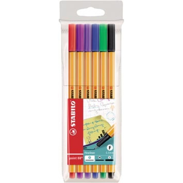 8806 stabilo fijne stift fijne stiften fineliner fineliners schrijfgerei schrijfstilft point 88 etui 6 stuks rood in geassorteerde kleuren 1004376 11sta189/4 11sta880501 6838835 11sta886 189-4-as 3086893 633146 633168 878199 sch88-6 88/6 4006381312967 4006381312950 4006381316132