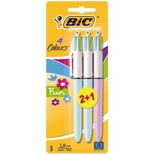 883784 8837 88378 bic ballpoint balpen balpennen pen pennen schrijfgerei stylo 0 4 32 colours mm blister pastel inktkleuren 2+1 gratis 3086128837848 3086123191877 assortiment aan kleuren 0 4 mm medium intrekbaar fun