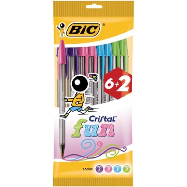 896381 8963 89638 bic ballpoint balpen pen pennen schrijfgerei stylo cristal fashion balpennen 616115 8963811 03086128963813 3086123281257 assortiment aan kleuren 1 mm medium