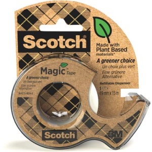91915d 9191 91915 scotch kleefband plakband tape magic a greener choice ft 19 mm x 15 m op dispenser 100 % gerecycleerd plastic 9-1915d 50068060464595 00068060464590 niet van toepassing ecologisch