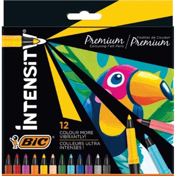 977891 9778 97789 bic kleurstift schrijfgerei stift stiften viltstift viltstiften 12 intensity fijne punt etui stuks 3086129778911 3086123655140 assortiment aan kleuren