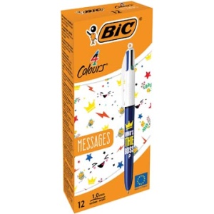 992563 9925 99256 bic ballpoint balpen balpennen pen pennen schrijfgerei stylo 4 colours doos 0 12 32 messages stuks mm klassieke inktkleuren 3086129925636 3086123593749 assortiment aan kleuren 1 mm medium