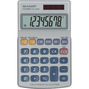 EL-250S 250S 250 el250s el25 el250 sharp calculator rekenmachine rekenmachines zakrekenmachine zakrekenmachines el-250s 4974019022215 8 % toets btw-berekening werkt op zonnecellen wit