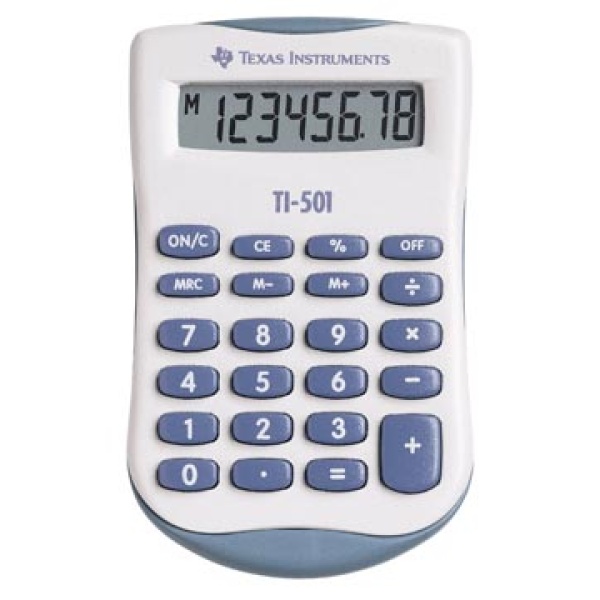 h501 instruments texas calculator rekenmachine rekenmachines zakrekenmachine ti-501 zakrekenmachines 24ti501bp 421132 6893607 501/fbl/11e1/a 5805010 501/fbl/11e1/b 3243480010054 53243480010059 8 % toets wit