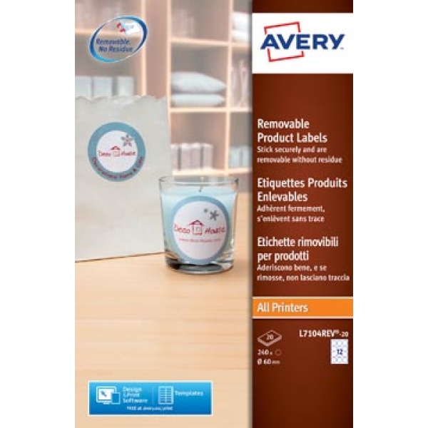 l710420 l710 l7104 l71042 avery etiket etiketje etiketjes label labels 60 mm 240 verwijderbare diameter productetiketten wit etiketten 6895706 811179 l7104rev-20 4004182051795 4004182051788 voor kopieertoestel