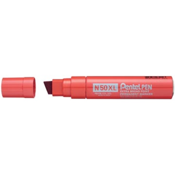 n50xlr n50x n50xl pentel alcoholstift permanent marker pen n50 brede punt rood n50xl-b 884851030061 tbc 884851030023 schuin