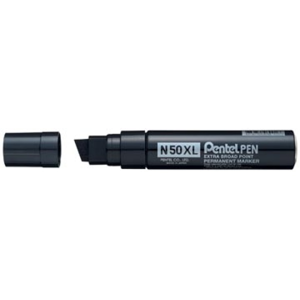 n50xlz n50x n50xl pentel alcoholstift permanent marker pen n50 brede punt zwart n50xl-a 884851030054 884851030016 schuin