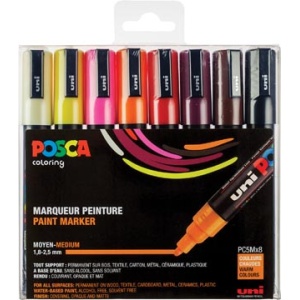 pc5m815 pc5m pc5m8 pc5m81 posca marker markers paintmarker paintmarkers verfmarker verfmarkers pc-5m set 8 in geassorteerde warme kleuren m7-802136 pc5m/8a ass15 13296280033454 3296280033457
