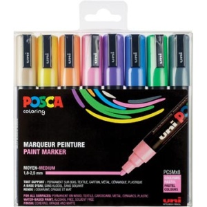pc5m825 pc5m pc5m8 pc5m82 posca marker markers paintmarker paintmarkers verfmarker verfmarkers pc-5m set 8 in geassorteerde pastelkleuren pc5m/8a ass25 13296280033461 3296280033464