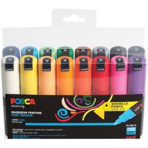 pc7m16a pc7m pc7m1 pc7m16 posca marker markers paintmarker paintmarkers verfmarker verfmarkers pc-7m set 16 stuks in geassorteerde kleuren pc7m/16a ass31 13296280038629 3296280038629