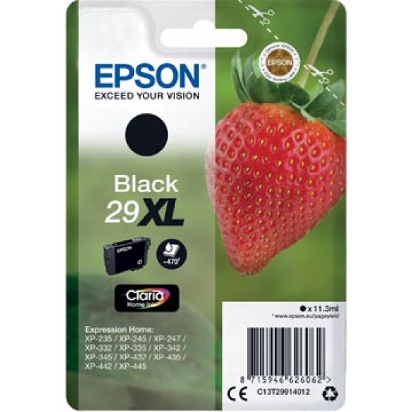 29XL XL 29 t299141 t299 t2991 t29914 epson cartridge cartridges inkjet inkjets inkpatronen inkt inktcartridge inktpatroon 29xl oem zwart 470 pagina's c13t29914012 348678 402543 tbc 8715946626062 8715946626604