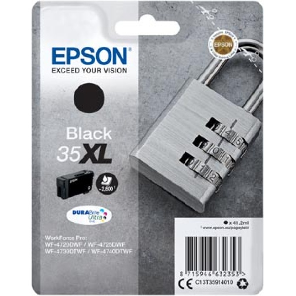 35 XL 35XL t359140 t359 t3591 t35914 epson cartridge cartridges inkjet inkjets inkpatronen inkt inktcartridge inktpatroon 41 xl 2 zwart ml oem c13t35914010 353707 2783015 8715946632353 8715946632797 35xl