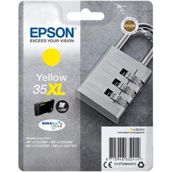 35 XL 35XL t359440 t359 t3594 t35944 epson cartridge cartridges inkjet inkjets inkpatronen inkt inktcartridge inktpatroon 20 3 geel ml oem c13t35944010 353706 2783021 epin3591404 8715946632858 35xl