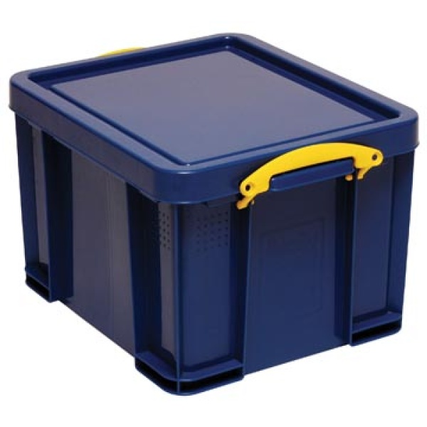 ub35b ub35 curver really rub useful boxen doos dozen opbergbox opbergdoos box 35 liter donkerblauw gele handvaten opbergdozen 10549696 980736 35b 35sb -000042 5060024801156 35 liter 480 x 390 x 310 mm 370 x 310 x 280 mm