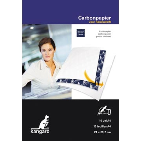 k790086 k790 k7900 k79008 kangaro carbon carbonpapier doorschrijf doorschrijfpapier papier papierwaren ft a4 21 x 29 7 cm blauw pak 10 vel 358089 k-7900086 8712127153959