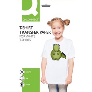 kf01430 kf01 kf014 kf0143 connect Q-connect Quick Qconnect papier papieren transferpapier transferpapieren transparant t-shirt transfer paper pak 10 vel 129814 850434 5706002014308 5705831014305 voor inkjet wit